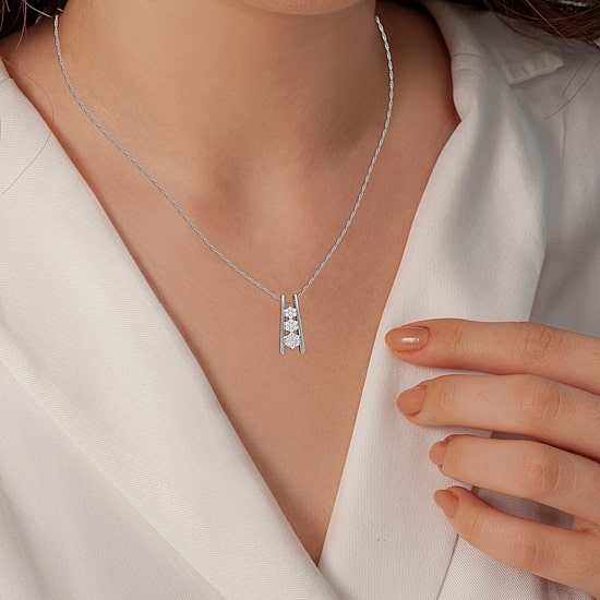 Yes, Please! (G/Si1-Si2) Womens 1/4 CT. T.W. Lab Grown White Diamond Sterling Silver Pendant