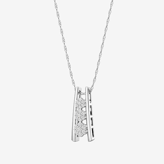 Yes, Please! (G/Si1-Si2) Womens 1/4 CT. T.W. Lab Grown White Diamond Sterling Silver Pendant