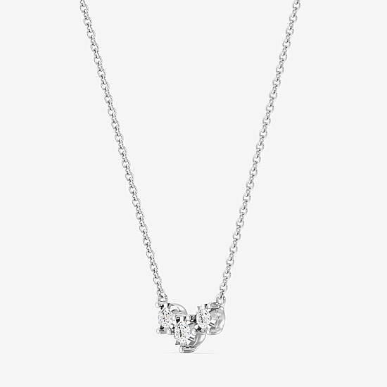 "Yes, Please! (Si1-Si2, G) Womens 1/4 CT. T.W. Lab Grown White Diamond Sterling Silver Round 18 Inch Pendant Necklace