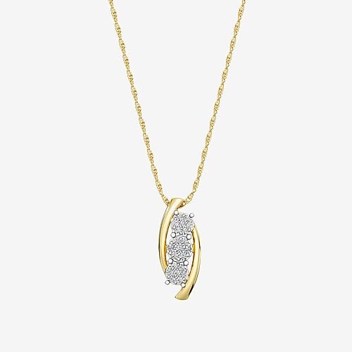 Yes, Please!, (G/Si1-Si2) Womens 1/4 CT. T.W. Lab Grown White Diamond 14K Gold Over Silver 18 Inch Pendant Necklace, One Size, Yellow