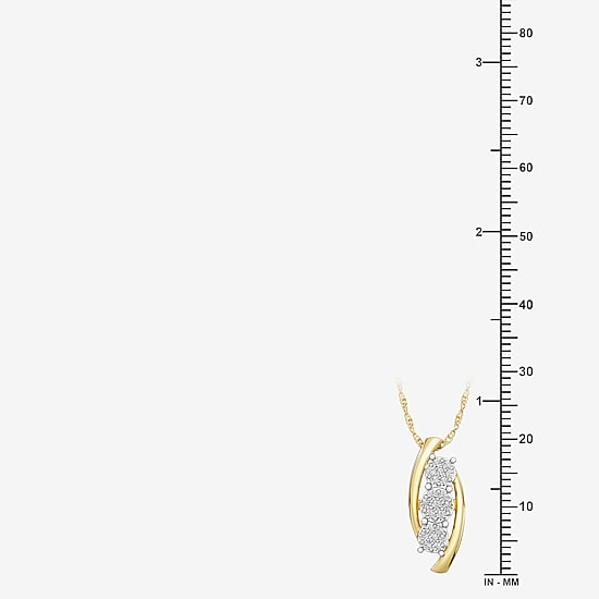 Yes, Please!, (G/Si1-Si2) Womens 1/4 CT. T.W. Lab Grown White Diamond 14K Gold Over Silver 18 Inch Pendant Necklace