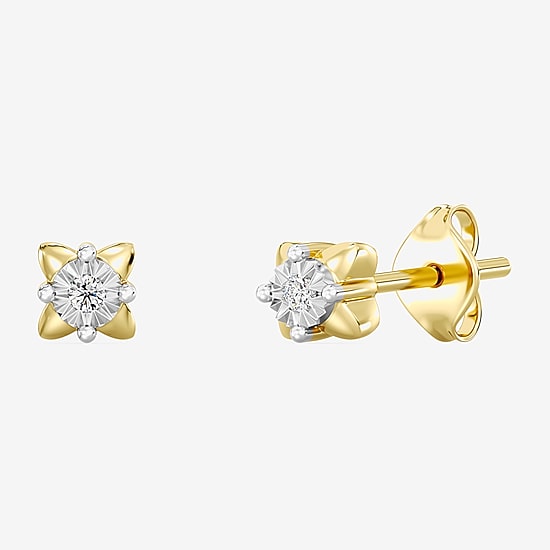 Yes, Please!, (G/I2) Womens 1/10 CT. T.W. Lab Grown White Diamond 14K Gold Over Silver 2 Pair Earring Set