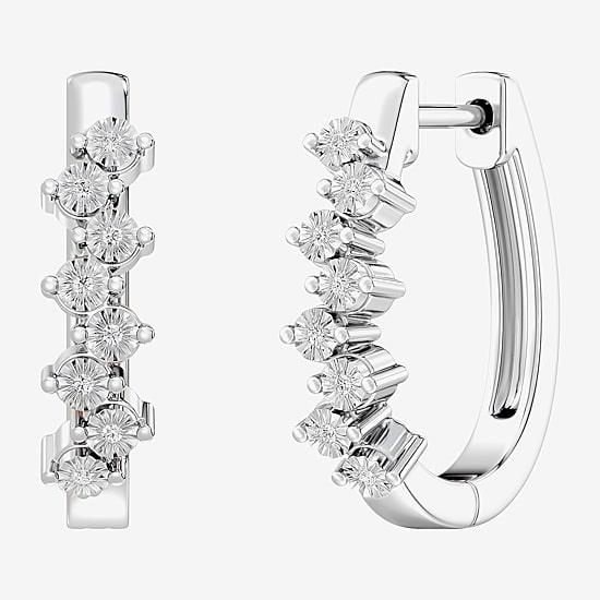 Yes, Please! (G, I2) Womens 1/10 CT. T.W. Lab Grown White Diamond Sterling Silver 2 Pair Earring Set
