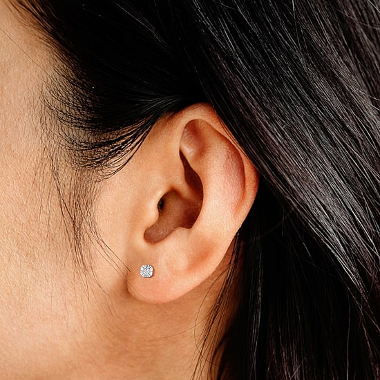 Yes, Please! (G, I2) Womens 1/10 CT. T.W. Lab Grown White Diamond Sterling Silver 2 Pair Earring Set