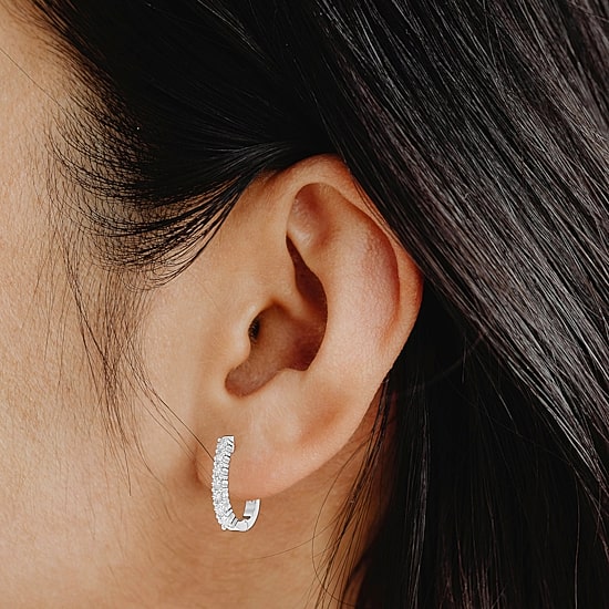 Yes, Please!, (G/I2) Womens 1/10 CT. T.W. Lab Grown White Diamond Sterling Silver Round 2 Pair Earring Set