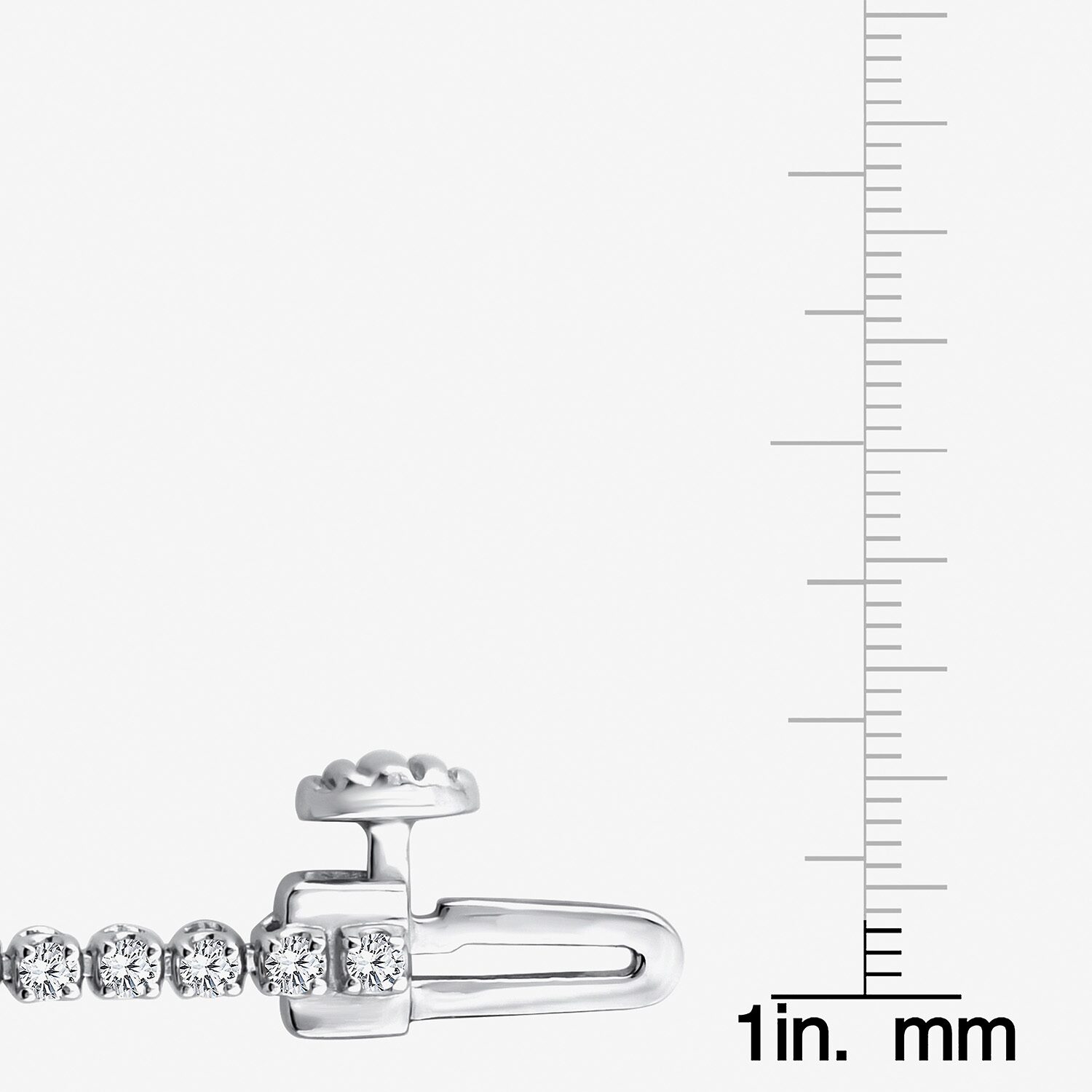 F / Si2) Womens / CT. T.W. Lab Grown White Diamond Sterling Silver Round 1/ Inch Tennis Bracelet