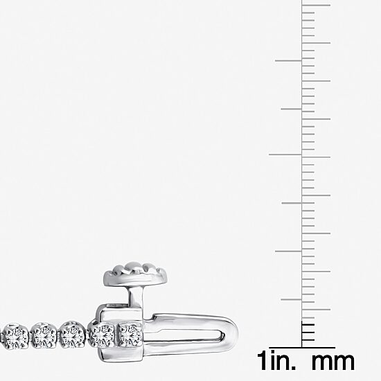 (F / Si2) Womens 7/8 CT. T.W. Lab Grown White Diamond Sterling Silver Round 6 1/2 Inch Tennis Bracelet