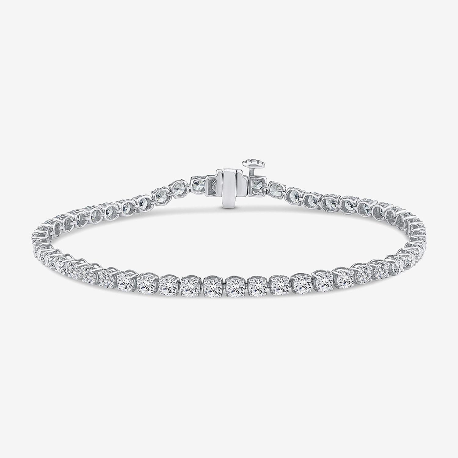 (F / Si2) Womens 4 5/8 Ct. T.W. Lab Grown White Diamond Sterling Silver 6 1/2 Inch Tennis Bracelet