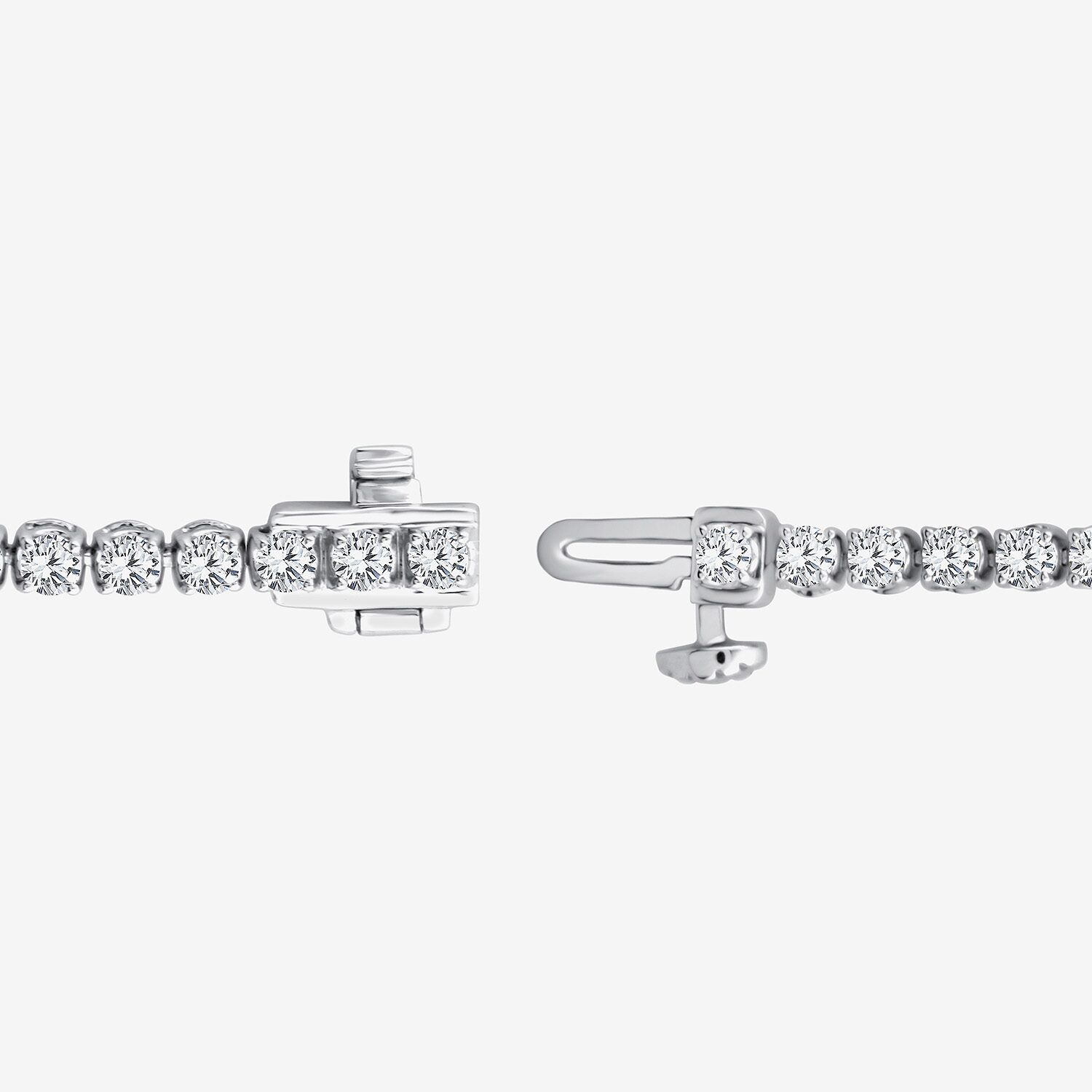 (F, Si2) Womens 3 3/8 Ct. T.W. Lab Grown White Diamond Sterling Silver Round 8 Inch Tennis Bracelet