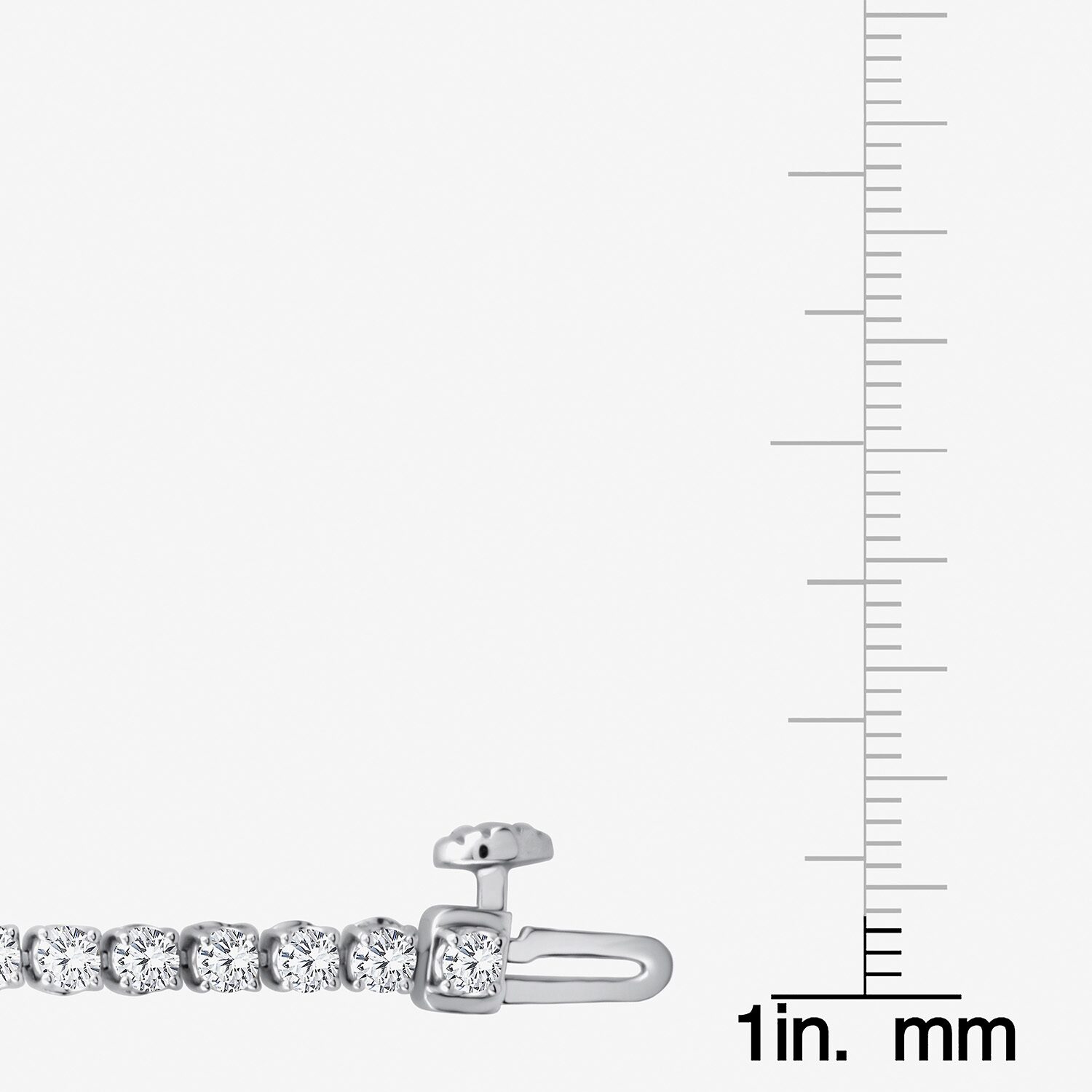 (F, Si2) Womens 3 3/8 Ct. T.W. Lab Grown White Diamond Sterling Silver Round 8 Inch Tennis Bracelet