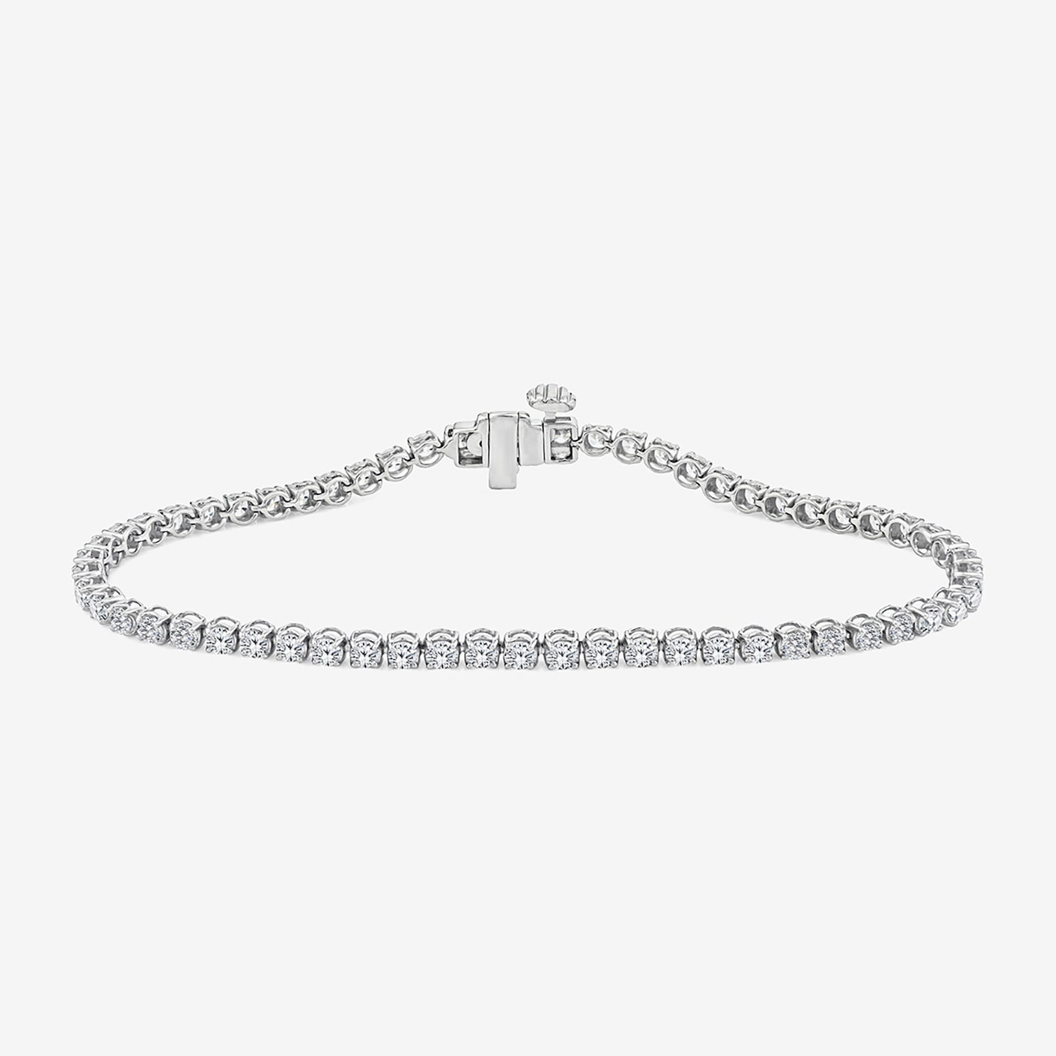 (F,Si2) Womens 3 1/6 Ct. T.W. Lab Grown White Diamond Sterling Silver Round 7.25 Inch Tennis Bracelet