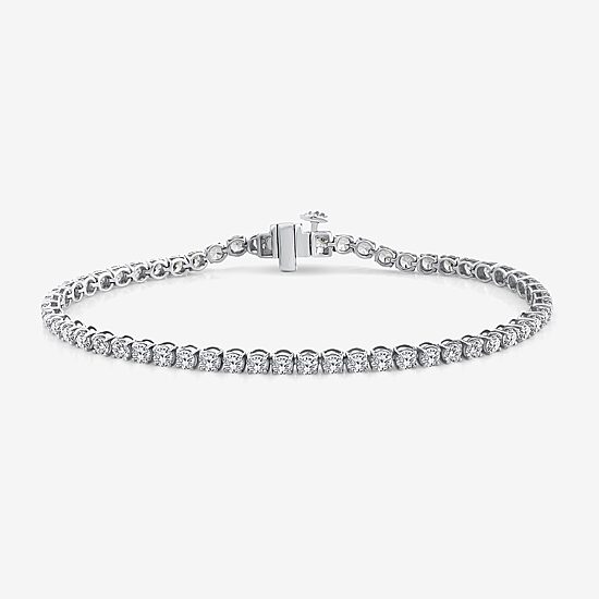 (F,Si2) Womens 3 1/2 CT. T.W Lab Grown White Diamond Sterling Silver 6 1/2 Inch Tennis Bracelet