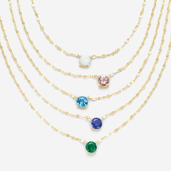 Gemstone 14K Gold Over Silver Round 18 Inch Pendant Necklace