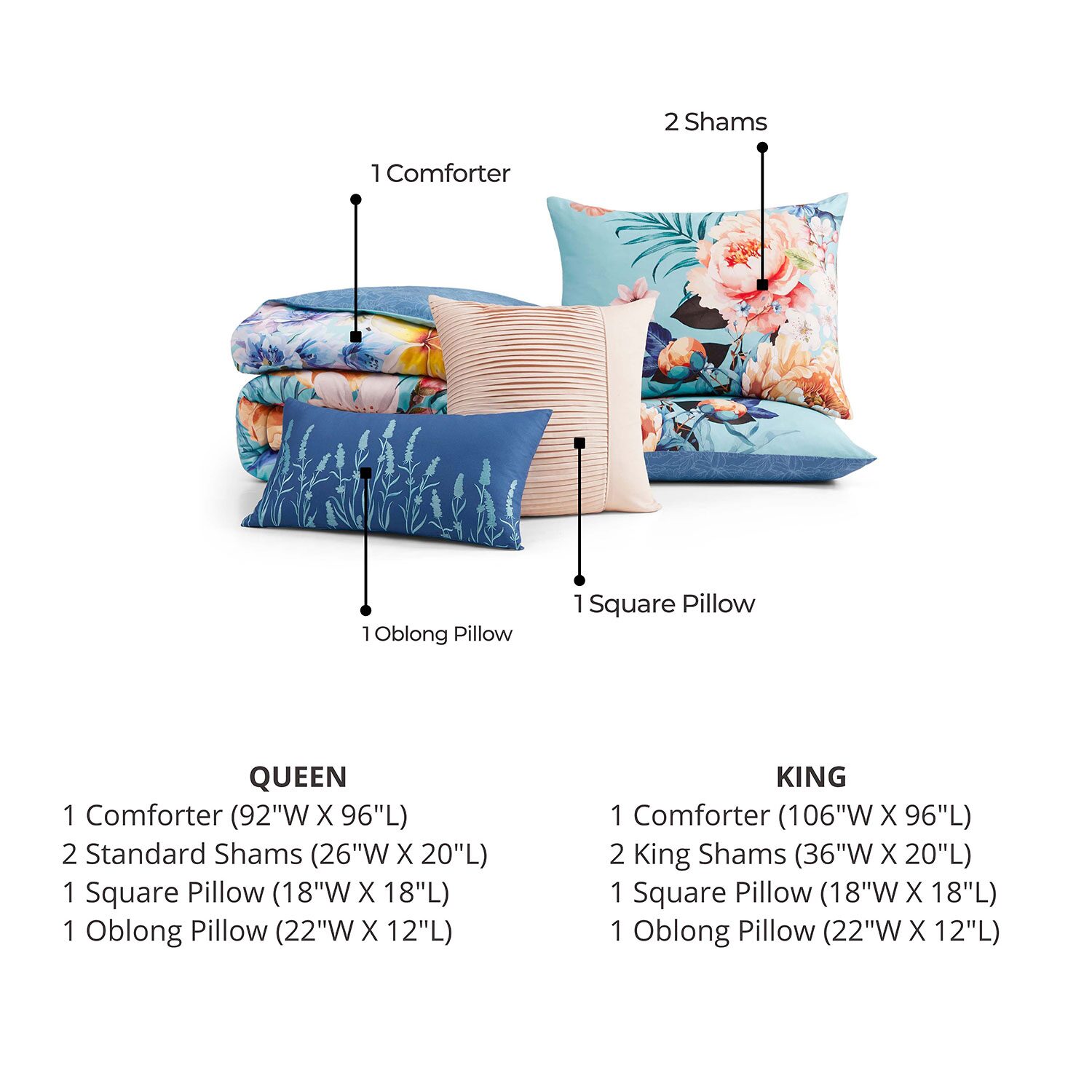 Bebejan Turquoise Reverie 5-pc. Reversible Comforter Set
