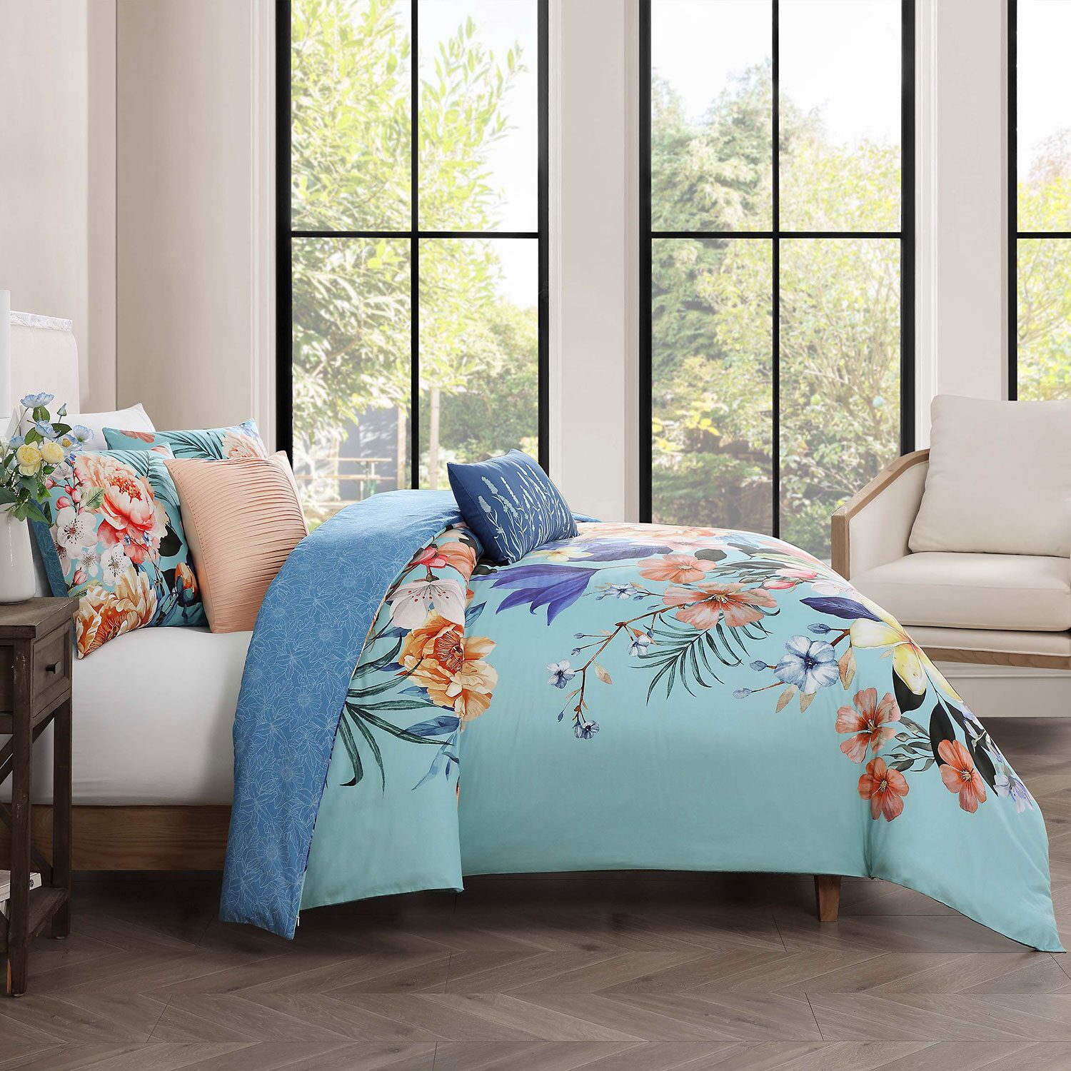 Bebejan Turquoise Reverie 5-pc. Reversible Comforter Set