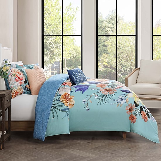 Bebejan Turquoise Reverie 5-pc. Reversible Comforter Set
