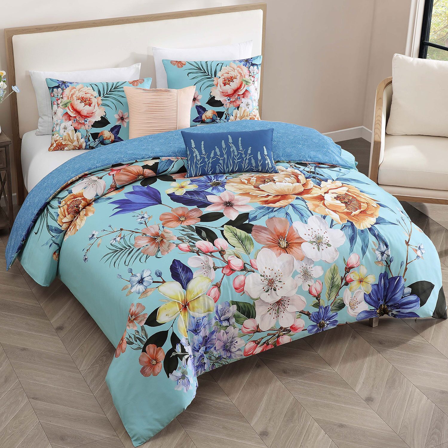 Bebejan Turquoise Reverie 5-pc. Reversible Comforter Set