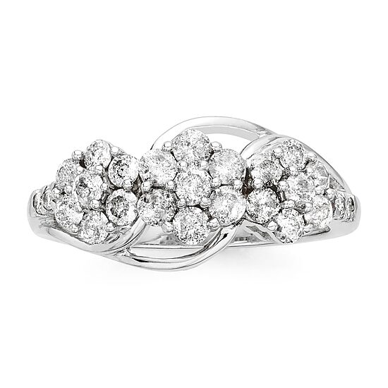 Diamond Blossom 1 CT.T.W. Natural Diamond 3-blossom Ring