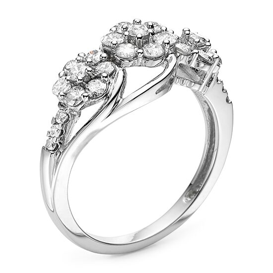 Diamond Blossom 1 CT.T.W. Natural Diamond 3-blossom Ring