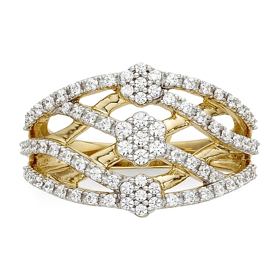 Diamond Blossom 1/2 CT.T.W. Natural Diamond Criss-Cross Ring