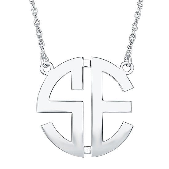 Personalized 25mm Block Monogram Necklace