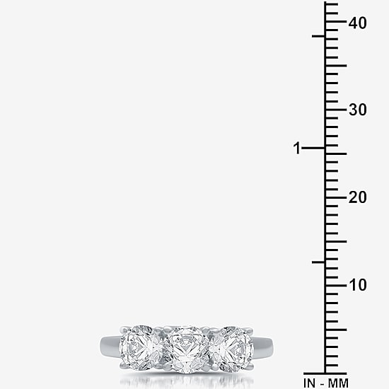 Love Lives Forever Womens 2 CT. T.W. Natural White Diamond 10K Gold Round 3-Stone Engagement Ring