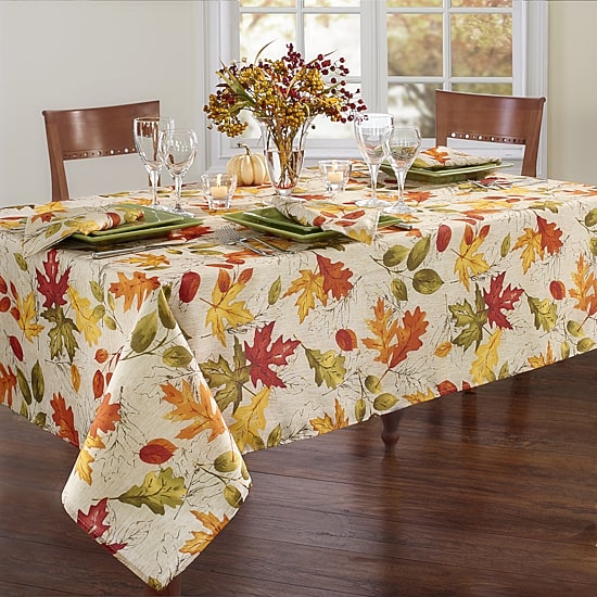 Threadmade Autumn Leaves 52x70 Tablecloth