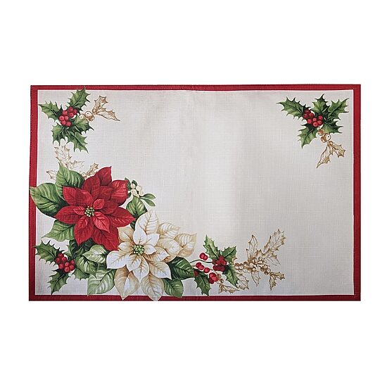 Threadmade Red White Poinsettia Set 4-pc. Placemat