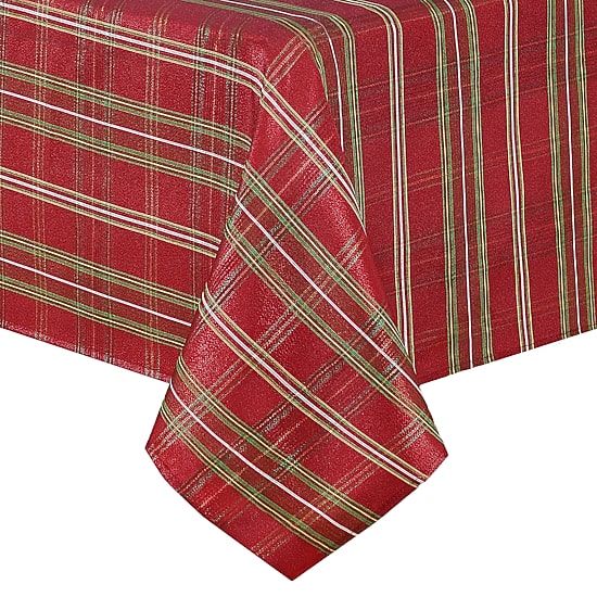 Elrene Home Fashions Shimmering Plaid Tablecloth