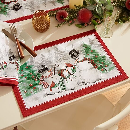 Threadmade Snowman Winterland Set 4-pc. Napkins