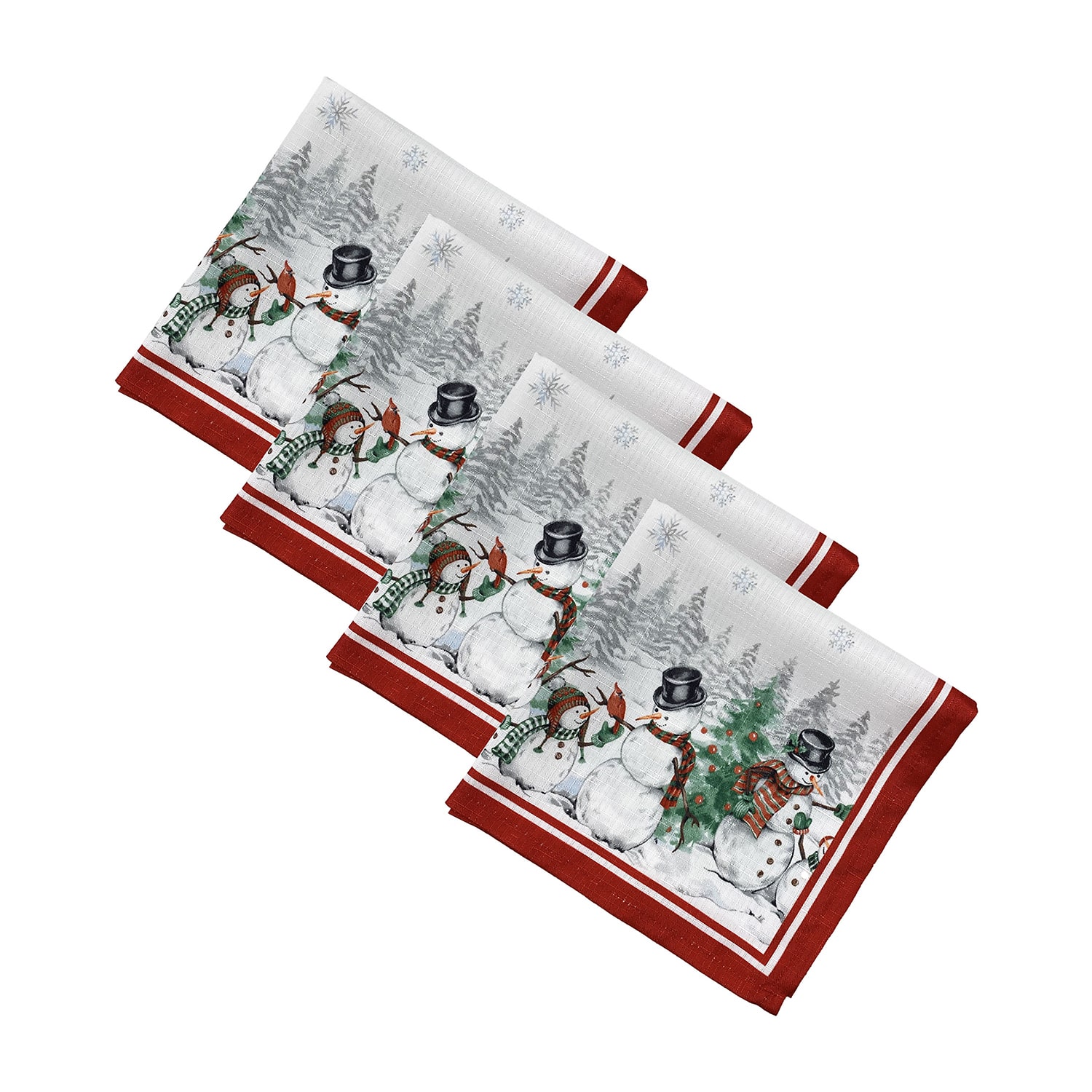 Threadmade Snowman Winterland Set 4-pc. Napkins