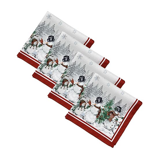 Threadmade Snowman Winterland Set 4-pc. Napkins