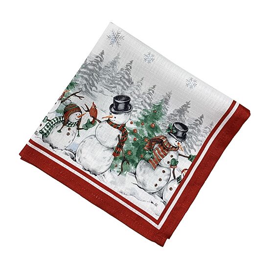 Threadmade Snowman Winterland Set 4-pc. Napkins