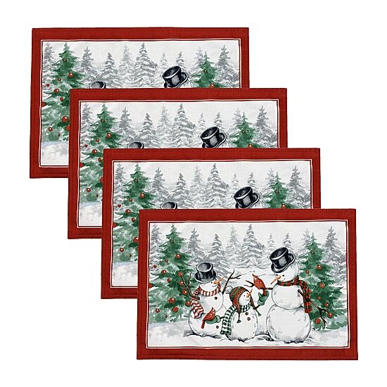 Threadmade Snowman Winterland 4-pc. Placemat
