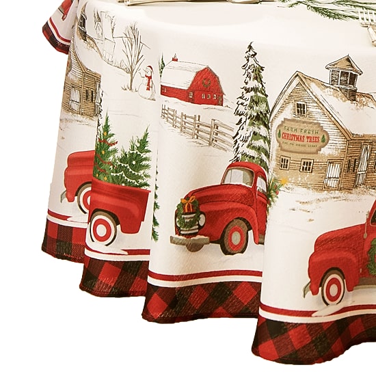 Threadmade Vintage Christmas 70x70 Tablecloth