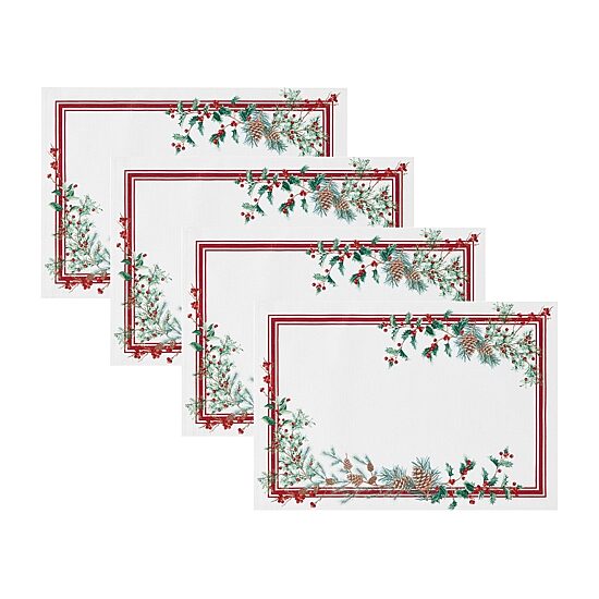 Threadmade Winter Berry 4-pc. Placemat Set
