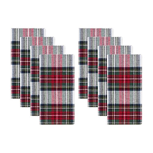 Elrene Christmas Classic Holiday Plaid 8 Piece Napkin Set, 17" x 17" - Multi