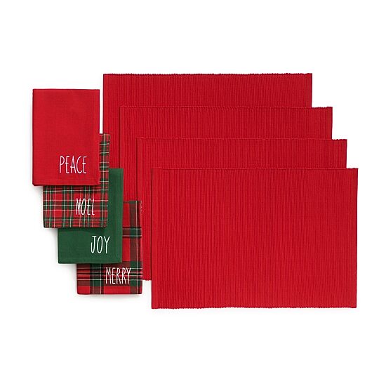 Threadmade Holiday Sentiment Value 8-pc. Table Linen Set