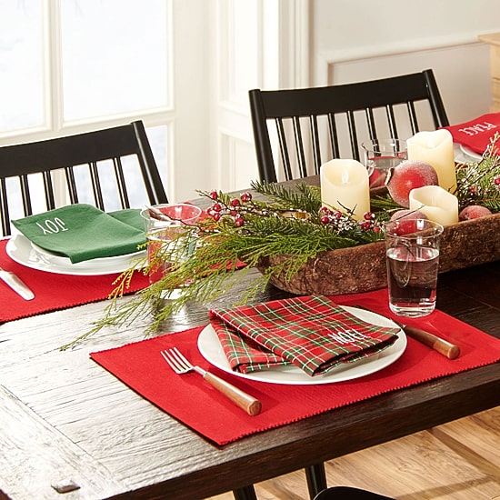 Threadmade Holiday Sentiment Value 8-pc. Table Linen Set