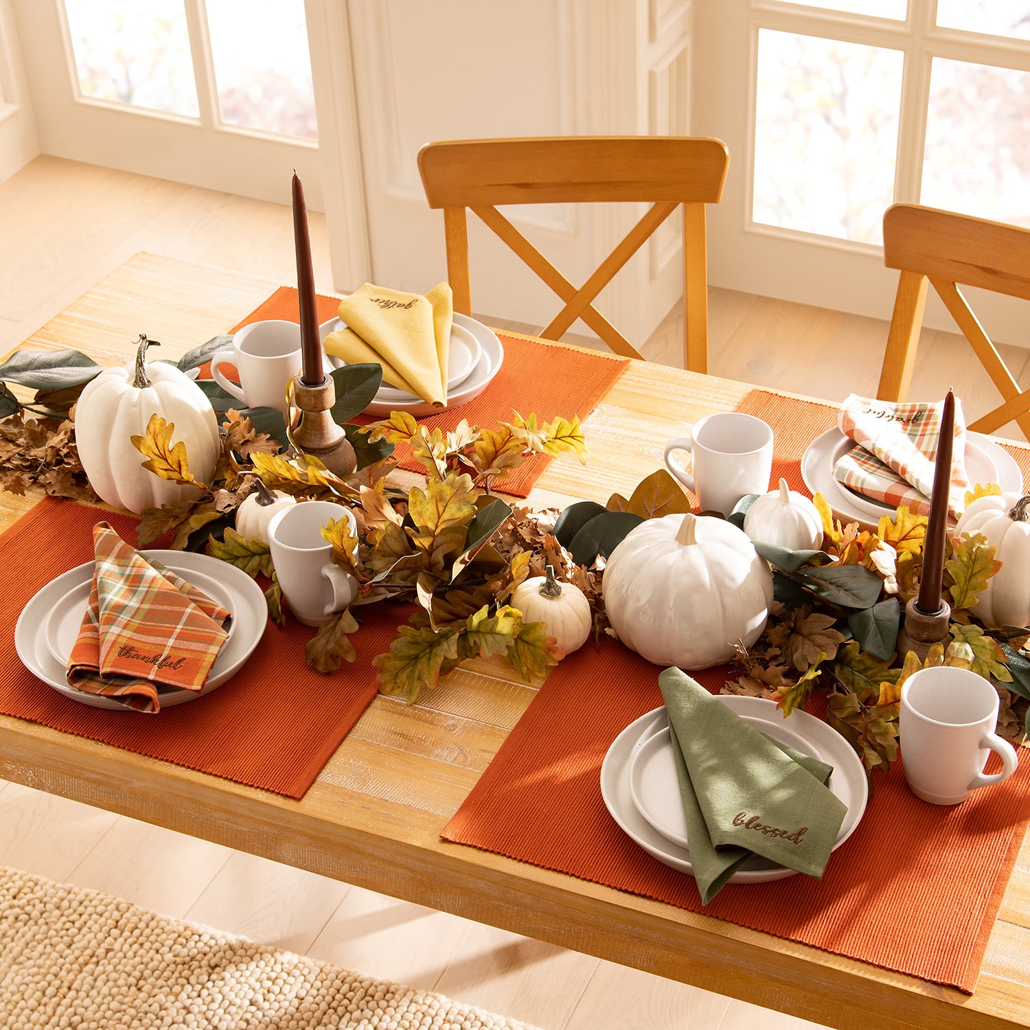 Threadmade Holiday Sentiment Value Pm Napkin 8-pc. Table Linen Set