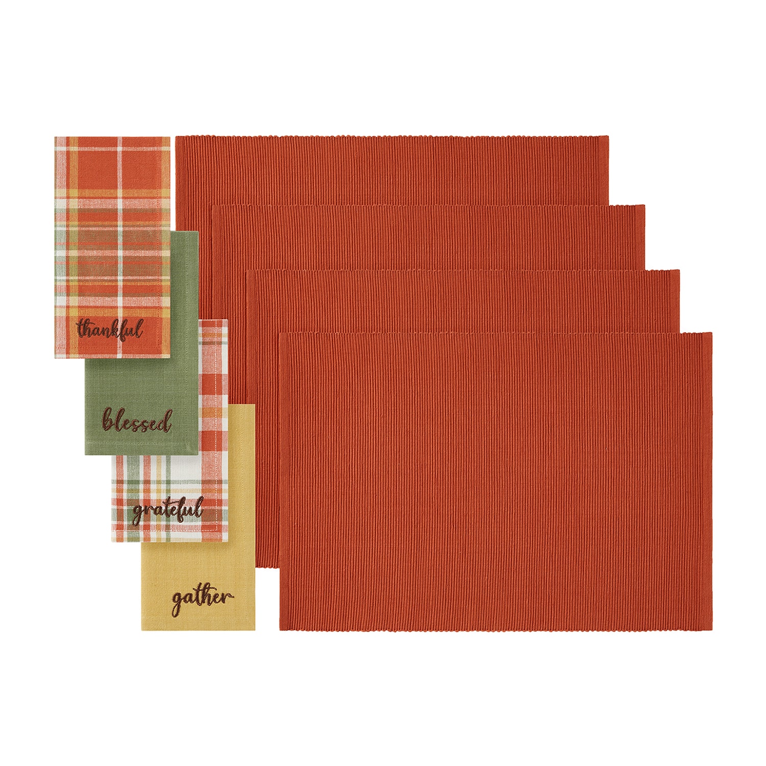 Threadmade Holiday Sentiment Value Pm Napkin 8-pc. Table Linen Set