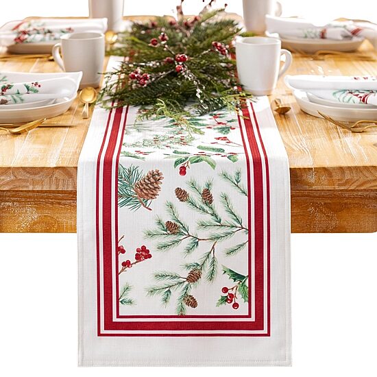 Threadmade Winter Berry Table Runner