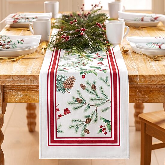 Threadmade Winter Berry Table Runner