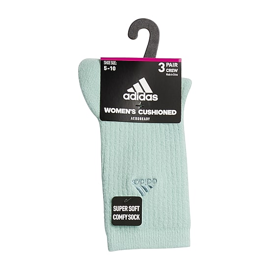 adidas Cozy Comfort Cushion Womens 3 Pair Crew Socks