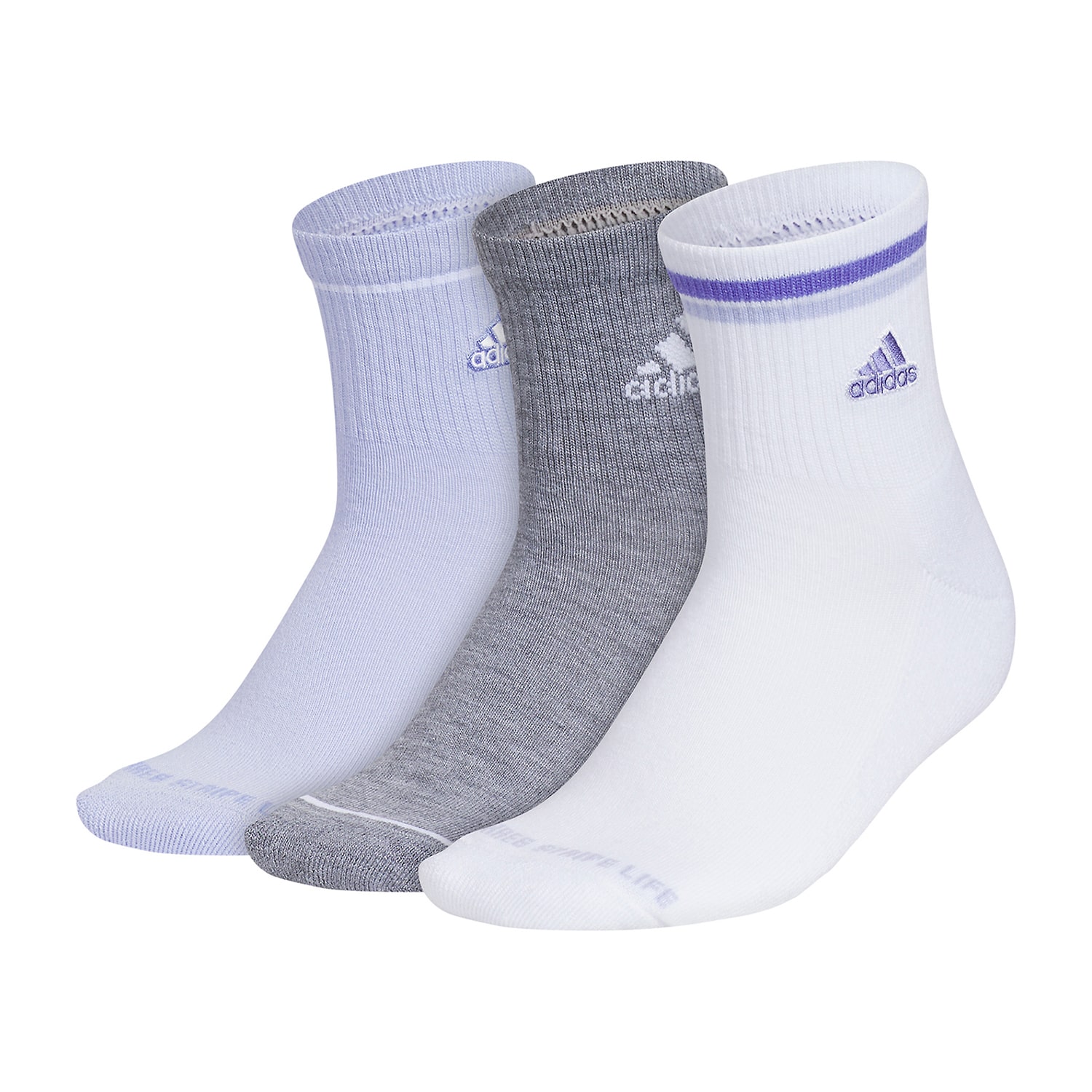 adidas Cushion Sport Womens Multi-Pack 3 Pair Quarter Ankle Socks