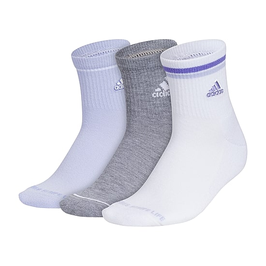 adidas Cushion Sport Womens Multi-Pack 3 Pair Quarter Ankle Socks