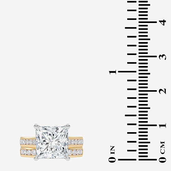 (G-H / Vs2-Si1) Womens 5 CT. T.W. Lab Grown White Diamond 14K Gold Side Stone Bridal Set