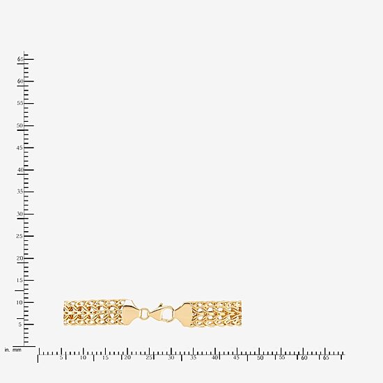Womens 14K Gold Hollow Link Chain Bracelet