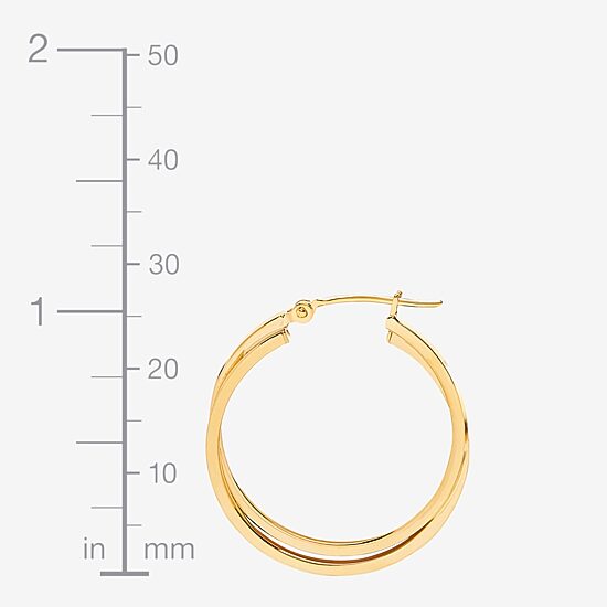 Womens 14K Gold 27.5mm Hoop Earrings