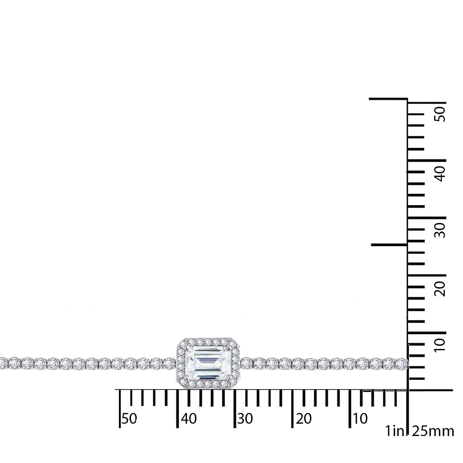 Diamonart Womens Cubic Zirconia Sterling Silver Inch Tennis Necklace